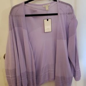 Lavender open front cardigan.  2x.